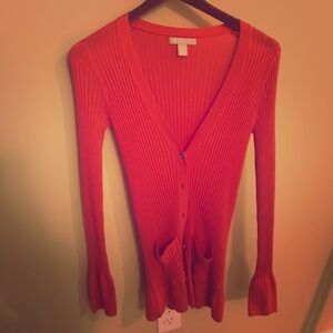 Banana Republic orange coral button down Sweater